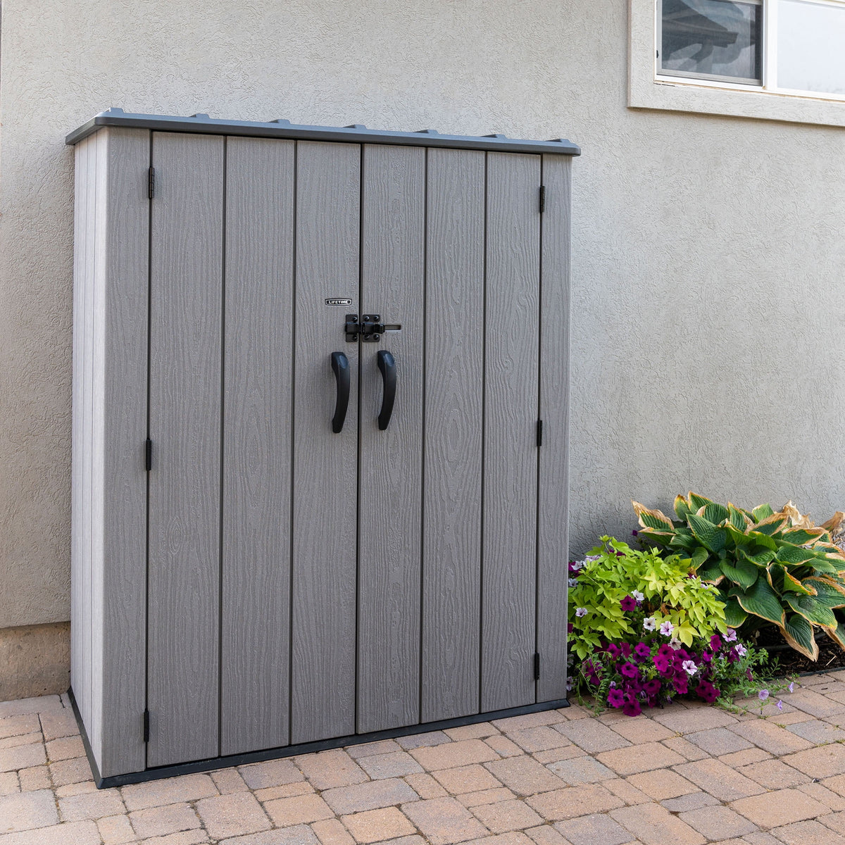 Lifetime Polyethylene Storage Shed, 53 cubic feet, Vertical, Gray (60300U)