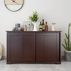 Costway Kitchen Storage Cabinet Sideboard Buffet Cupboard Wood Sliding Door Pantry White