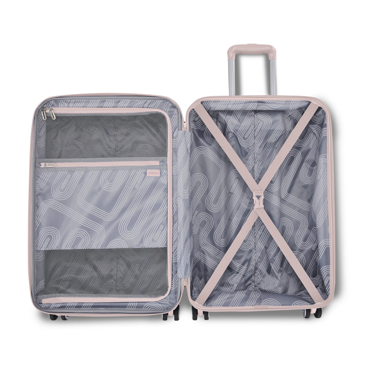 American Tourister Stratum 3.0 Large Hardside Checked Suitcase with Spinner Wheels - Pink Blush