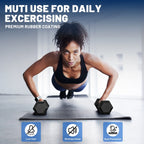 150 lb Dumbbell Set with Rack, Rubber Encased Hex Free Weights for Home Gym Strength Training