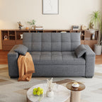 Sofa Bed, Lofka 3 in 1 Convertible Couch Bed with Storage Armrest and Adjustable Backrest for Living Room, Dark Gray