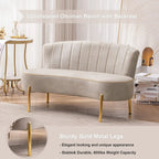 Andeworld Upholstered Small Sofa Couch Modern Loveseat Accent Ottoman Bench Bed Bench Entryway Bench with Backrest for Living Room Bedroom Beige