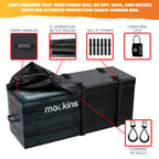 Mockins 60"x20"x6" Car Cargo Carrier Hitch Mount | 500 lbs Cap. Folding Hitch Basket with 16 CF Cargo Bag