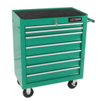 7-Drawer Metal Rolling Tool Chest with Wheels, Tool Storage Cabinet with Locking System, Toolbox with Wheels for Garage, Warehouse, Workshop, Repair Shop, Red