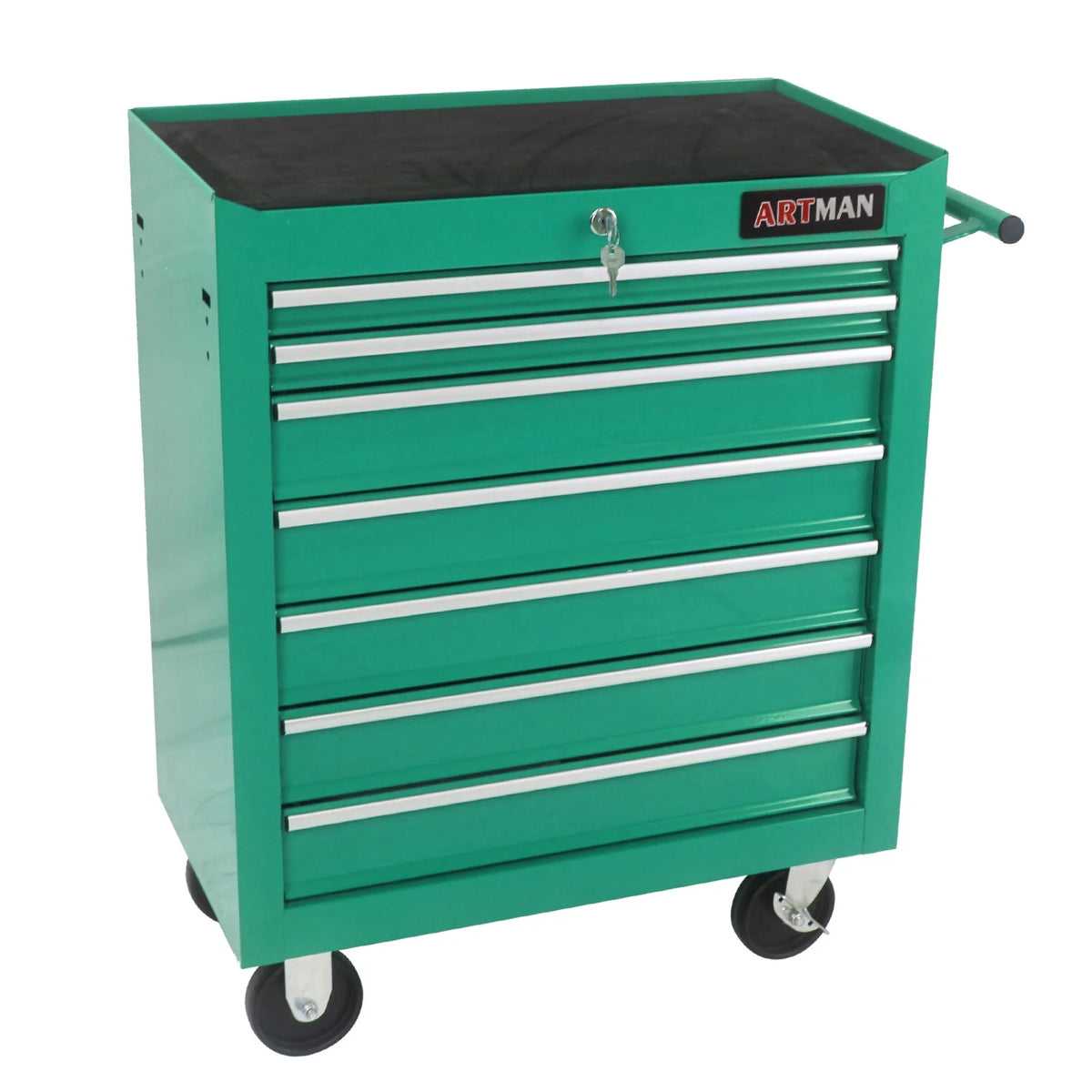 7-Drawer Metal Rolling Tool Chest with Wheels, Tool Storage Cabinet with Locking System, Toolbox with Wheels for Garage, Warehouse, Workshop, Repair Shop, Red