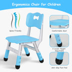 LAZY BUDDY Kids Table and 4 Chairs Set, Height Adjustable Toddler Desk with Graffiti Desktop, Kids Activity Table Set for Daycare, Home