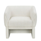 Beautiful Small Space Accent Chair by Drew Barrymore, Beige and White Linen