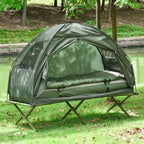 Multi functional folding adult camping bed, elevated tent with sleeping bag, portable single camping bed