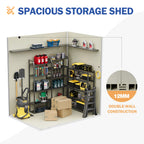UDPATIO Outdoor Storage Shed 5x3 FT, Resin Garden Shed for Backyard, Patio, Lawn, Grey & White