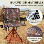 Danrelax 360�� Silent Camo Hunting Blind Chair, Armrests, Side Pouch, Telescopic Legs