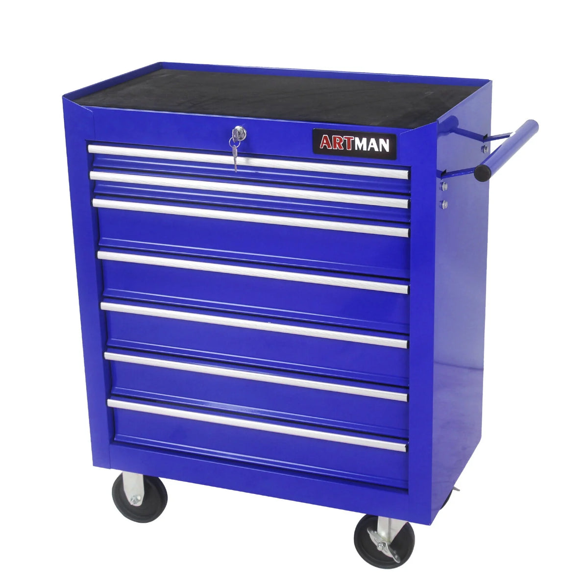 7-Drawer Metal Rolling Tool Chest with Wheels, Tool Storage Cabinet with Locking System, Toolbox with Wheels for Garage, Warehouse, Workshop, Repair Shop, Red