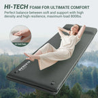 Elegear Self Inflating Sleeping Pad, 3.1" Ultra-Thick Memory Foam Camping Pad with Pillow Fast Inflating in 20s Insulated Camping Mattress Pad 4-Season Camp Sleeping Mat for Camping/Car/Tent