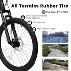 27.5 inch Full Suspension Mountain Bike, Front and Rear Dual Shock Absorbers, Mechanical Disc Brakes, 21-Speed, Suitable for Men and Women, Ideal for Travel and Fitness Enthusiasts