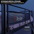 X Rocker HQ Gaming Bunk Bed with LED Lighting, Black, Twin