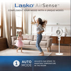 Lasko Whirlwind 7�� 24-Speed Orbital Motion 25ft/s Airflow Remote Control Pedestal Fan, APDC301