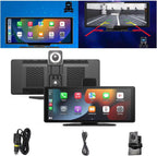 Cartablet Pro Max 2025 Model, 10.26" HD Car Tablet with 4k Dash Cam, Car Tablet Pro Max 2025, 1080p Backup Camera, GPS Navigation/Voice Control (Recorder+Reversing Camera+Screen Projection(128G))