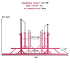 Costway Kids Gymnastics Parallel Bars Double Horizontal Bars Adjustable Width Height
