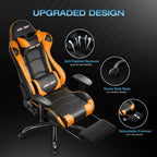 JONPONY Big and Tall 500LBS Gaming Chair, Ergonomic Design, Gamer Chair PU Leather with Footrest and Lumbar Support, High Back Office Chair Support 8 Hours Long Sitting,Red Computer Chair,Red