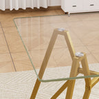 35.4 Inch Square Tempered Glass Dining Table Suitable For 2 To 4 People Space Saving Small Kitchen Dining Table Equipped With Sturdy Metal Table Legs Suitable For Dining Room Living Room Gold