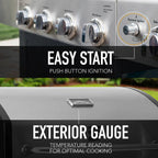 Kenmore BBQ Propane Gas Grill - 5 Burners with Side Burner & Searing Zone, 644 Sq. In. Stainless Steel Grill, 66,000 BTU, Ideal for Outdoor Cooking, Patio & Backyard, Black