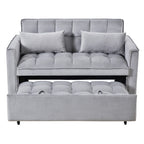 Gewnee 55'' Modern Convertible Velvet Sofa Bed with Pull-Out Twin Bed, Adjustable Backrest for Living Room, Office (Dark Gray)
