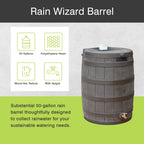 Good Ideas Rain Wizard Rain Storage Collection Rain Barrel 50-Gallon