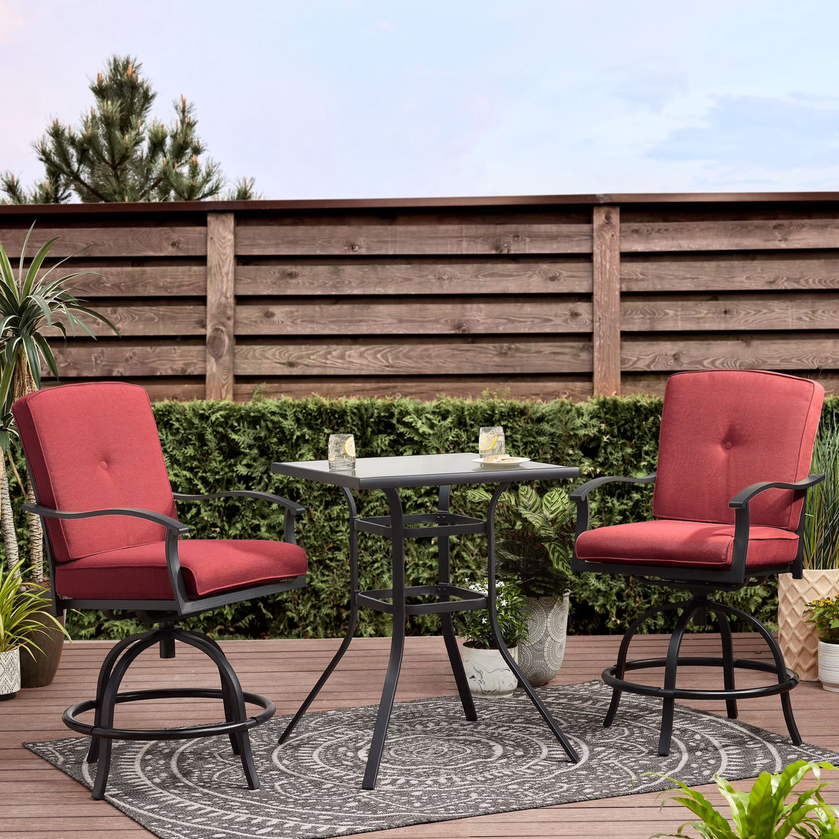 Mainstays Belden Park 3-Piece High Bistro Set - Red