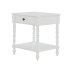 Pioneer Woman Harper Spindle Nightstand with USB Charging Ports, Adults and Teens, White Finish
