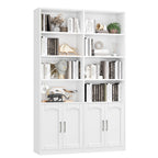 Homfa 73�� Tall Bookcases with Doors, 8 Cubes 6-Tier Double Row Bookshelf, White Bookcase for Living Room Home Office