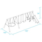 XDP Recreation All Star Playground Metal Swing Set for up to 7 Children