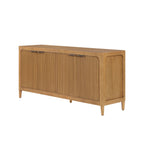 My Texas House Linden Fluted Buffet Cabinet Sideboard with Adjustable Shelves, Warm Brown