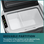 12V Car Refrigerator 32 QT with Touch Panel and Removable Divider