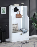 AC01030 - Hall Tree, White High Gloss Finish - Buck II