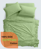 600 Thread Count, 100% Giza Egyptian Cotton Bedding Set, 4-PC Sheets Set, 15 Inch Deep Pocket of Fitted Sheet, Soft Sateen Weave Breathable - Black, Twin
