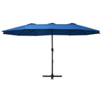 vidaXL Garden Parasol Blue Polyester fabric, Aluminum pole and ribs Large
