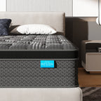 King Mattress,Nisien 14 Inch Hybrid Mattress in a Box, Gel Foam Mattress, Individually Wrapped Pocket Coils Innerspring Mattress, Support & Pressure Relief, Medium Firm Feel, 76"*80"*14"