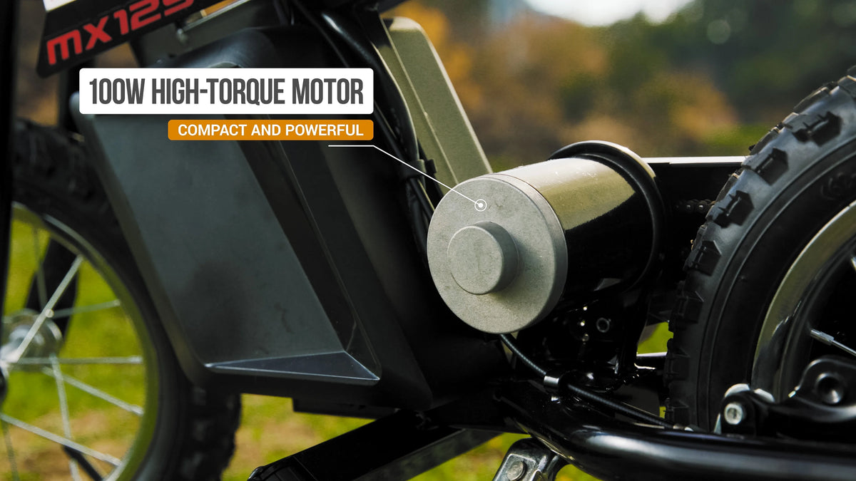 Razor Dirt Rocket MX125 Electric-Powered Dirt Bike - Black with Decal Included, for Child 5+