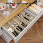 Lofka 52-Inch Kitchen Island with Storage on Wheels with Wood Drop Leaf, Ideal for Small Kitchens
