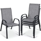 Arlopu 8Pcs Patio Dining Chairs Outdoor Stackable Armrest Chairs for Lawn Garden Backyard