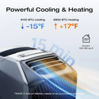 EF EcoFlow WAVE 3 Portable Air Conditioner with Add-on Battery, 1800W/6100 BTU Cooling and 2000W/6800 BTU Heating, 1000W Fast Charging in 75 mins, 8H Wireless Running, APP Control, for camping, RVs