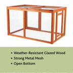 TRIXIE Weatherproof Outdoor Wooden Chicken Coop with 2 Nesting Boxes & Run, Brown
