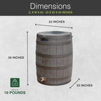 Good Ideas Rain Wizard Rain Storage Collection Rain Barrel 50-Gallon