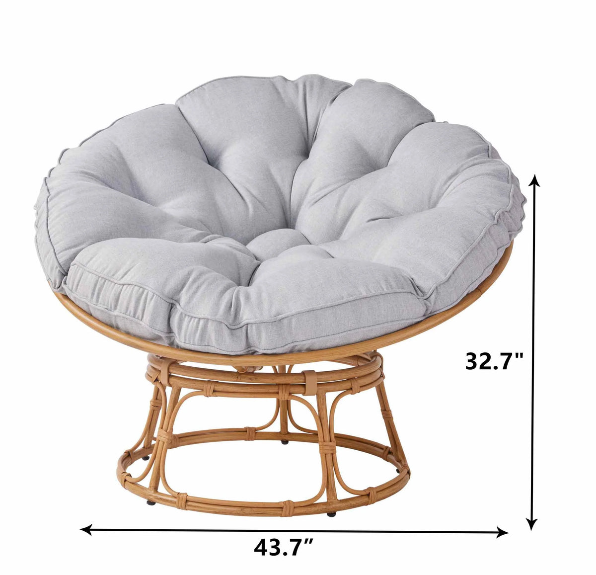 Better Homes & Gardens Papasan Accent Chair, Gray Linen