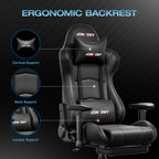 JONPONY Big and Tall 500LBS Gaming Chair, Ergonomic Design, Gamer Chair PU Leather with Footrest and Lumbar Support, High Back Office Chair Support 8 Hours Long Sitting,Red Computer Chair,Red