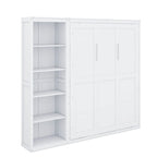 YunNianYang Queen Size Gray Murphy Bed Wall Bed with Shelves