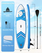 Naipo Inflatable Paddle Board 10FT Stand up Paddle Board 10' SUP 6 in.Thick Board Carry Bag & Fast Pumping Green