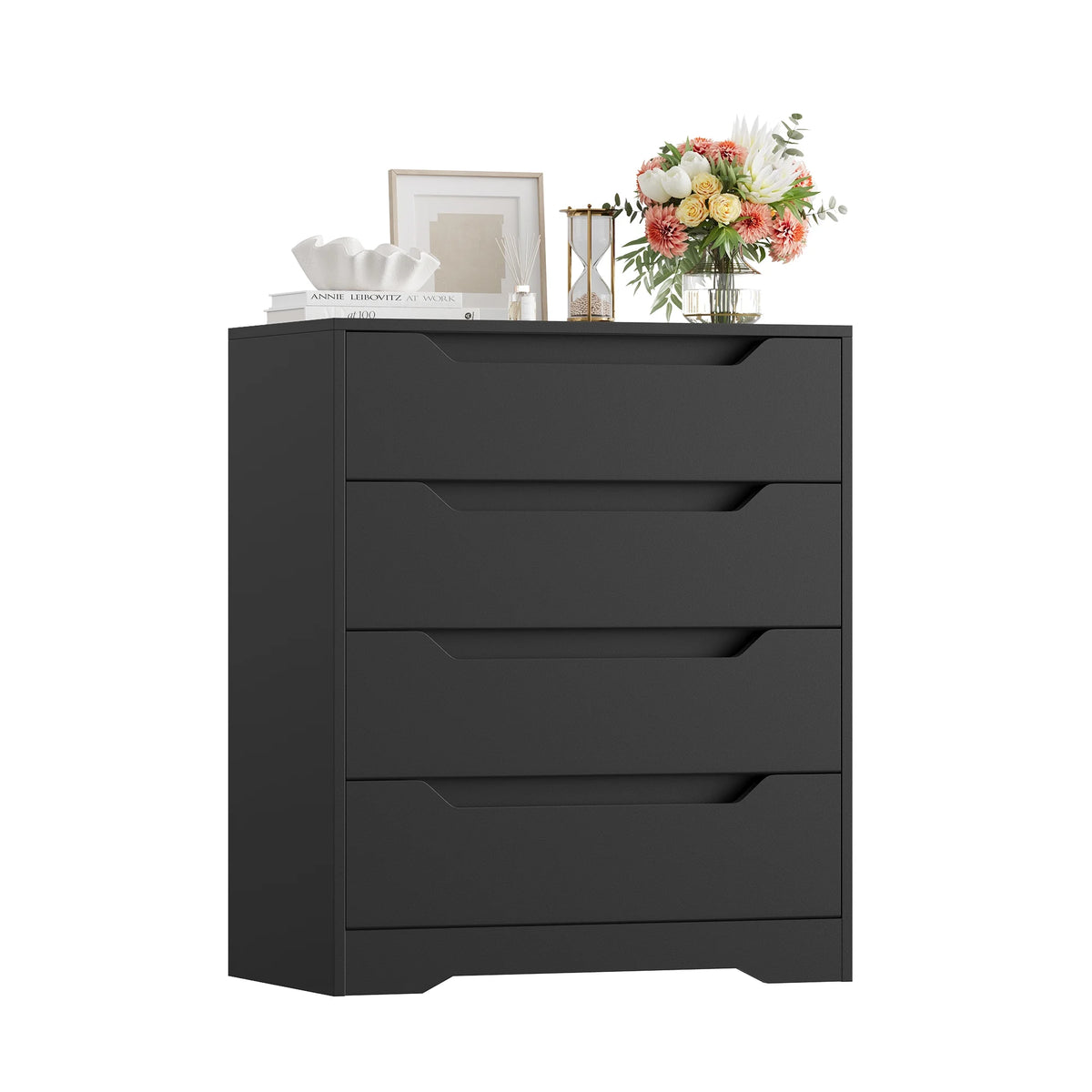 Homfa 4 Large Drawers Dresser, Modern Wood Chest of Drawers for Bedroom Hallway Living Room, White