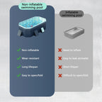 Foldable Swimming Pool, Large Non-Inflatable Outdoor Pools for Kids Adults Above Ground Pools, 116in