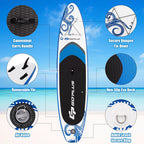 Goplus 10.5�?Inflatable Stand Up Paddle Board 6" Thick SUP W/Carrying Bag Aluminum Paddle