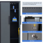 HPDMC Garage Storage Cabinet System 7-Pcs Workshop Set Metal Garage Cabinets System with Steel Cabinet Drawers, Workbench, Pegboard for Garage Tool Organization